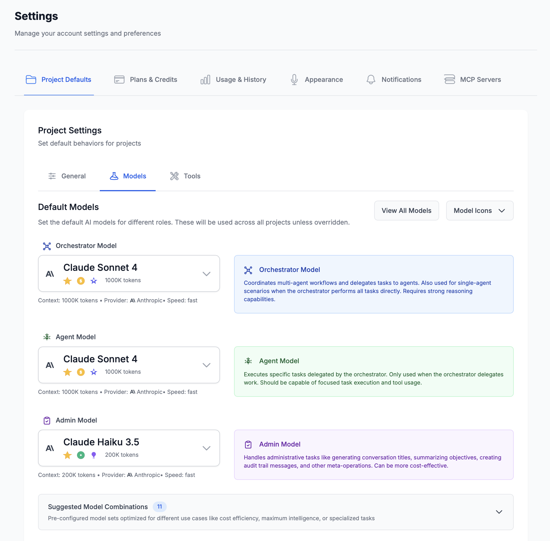 Model Selection in Settings